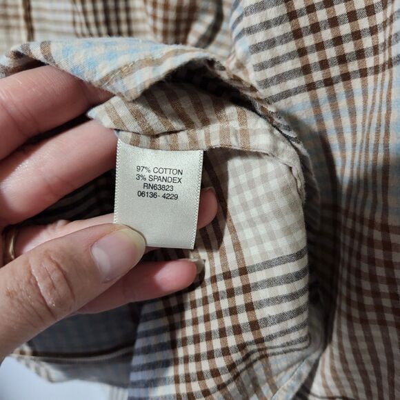 Christopher & Banks Plaid Stretch Zip Front Shirt Top Women’s Size M Long Sleeve - Picture 4 of 6